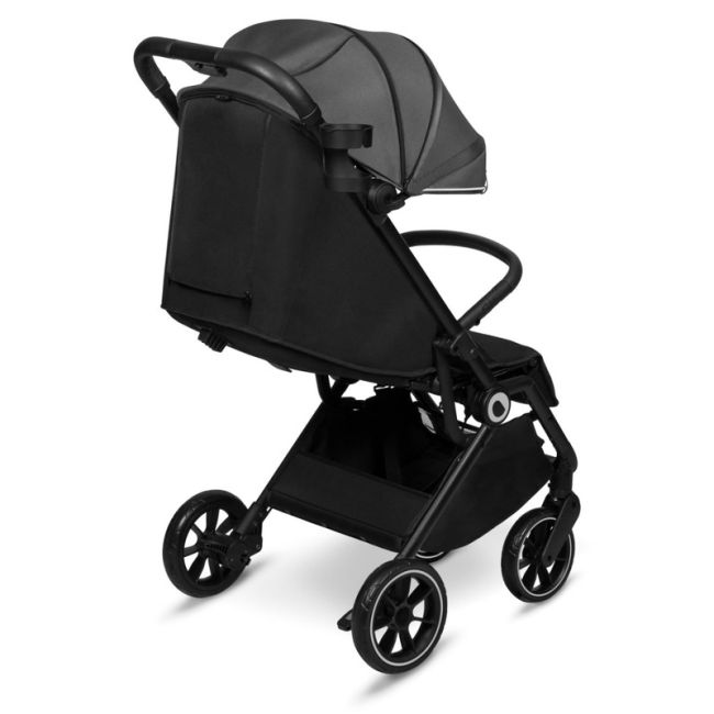 Lionelo - Carucior sport Cloe, De la nastere, Cu accesorii, Cadru din aluminiu, 0-22 kg, Usor, Pliabil cu o singura mana, Ideal pentru toate tipurile de suprafete, Gri BYNLO-CLOE_GREY_STONE