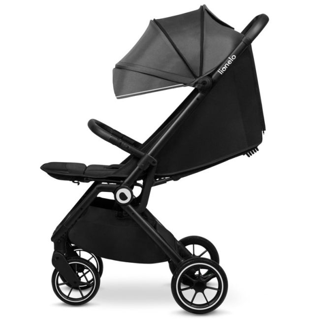 Lionelo - Carucior sport Cloe, De la nastere, Cu accesorii, Cadru din aluminiu, 0-22 kg, Usor, Pliabil cu o singura mana, Ideal pentru toate tipurile de suprafete, Gri BYNLO-CLOE_GREY_STONE