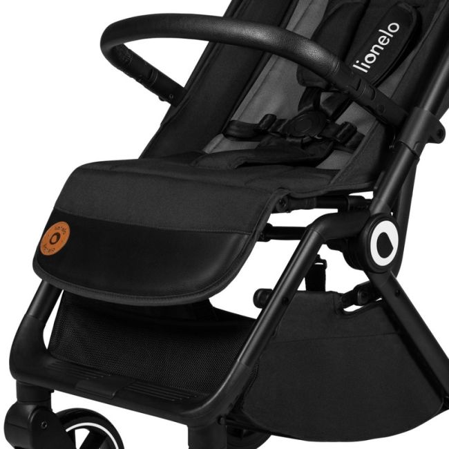 Lionelo - Carucior sport Cloe, De la nastere, Cu accesorii, Cadru din aluminiu, 0-22 kg, Usor, Pliabil cu o singura mana, Ideal pentru toate tipurile de suprafete, Gri BYNLO-CLOE_GREY_STONE