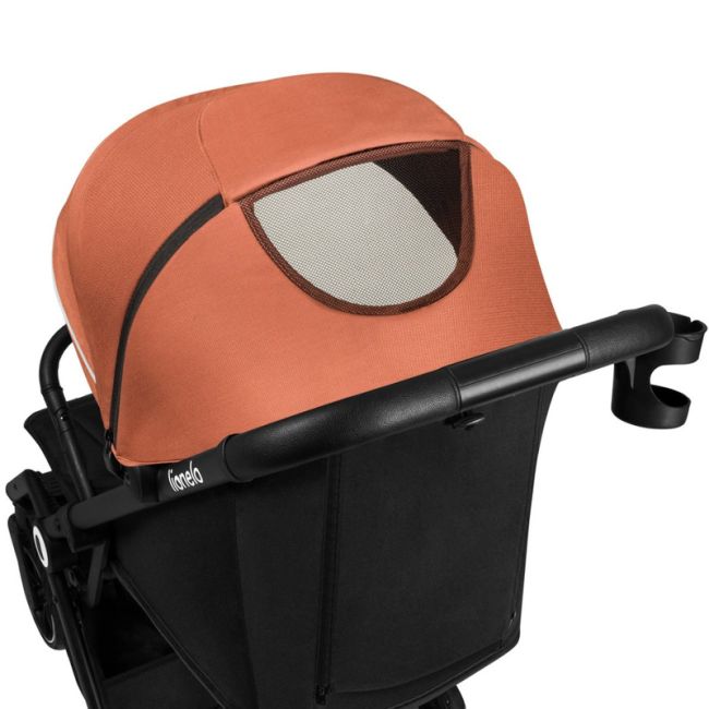 Lionelo - Carucior sport Cloe, De la nastere, Cu accesorii, Cadru din aluminiu, 0-22 kg, Usor, Pliabil cu o singura mana, Ideal pentru toate tipurile de suprafete, Maro BYNLO-CLOE_BROWN_RUST