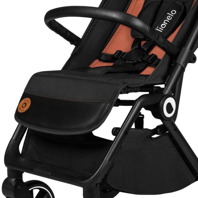 Lionelo - Carucior sport Cloe, De la nastere, Cu accesorii, Cadru din aluminiu, 0-22 kg, Usor, Pliabil cu o singura mana, Ideal pentru toate tipurile de suprafete, Maro BYNLO-CLOE_BROWN_RUST