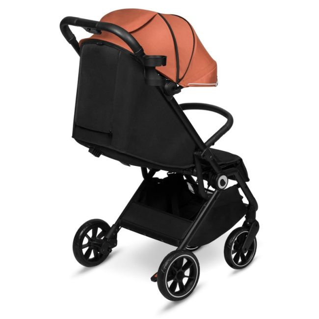 Lionelo - Carucior sport Cloe, De la nastere, Cu accesorii, Cadru din aluminiu, 0-22 kg, Usor, Pliabil cu o singura mana, Ideal pentru toate tipurile de suprafete, Maro BYNLO-CLOE_BROWN_RUST