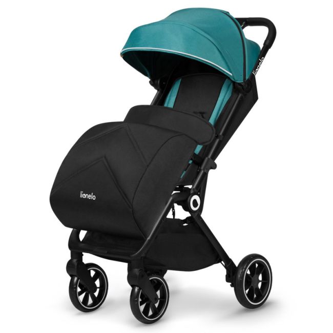 Lionelo - Carucior sport Cloe, De la nastere, Cu accesorii, Cadru din aluminiu, 0-22 kg, Usor, Pliabil cu o singura mana, Ideal pentru toate tipurile de suprafete, Verde smarald BYNLO-CLOE_GREEN_EMERALD