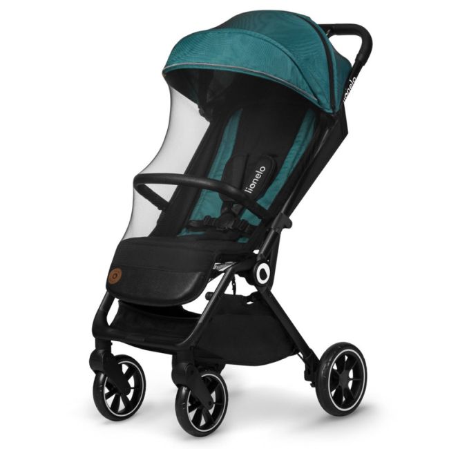 Lionelo - Carucior sport Cloe, De la nastere, Cu accesorii, Cadru din aluminiu, 0-22 kg, Usor, Pliabil cu o singura mana, Ideal pentru toate tipurile de suprafete, Verde smarald BYNLO-CLOE_GREEN_EMERALD