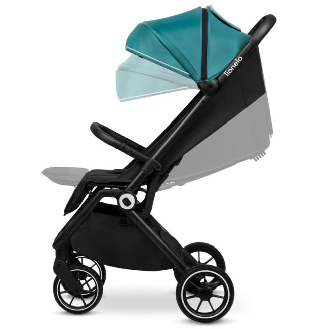 Lionelo - Carucior sport Cloe, De la nastere, Cu accesorii, Cadru din aluminiu, 0-22 kg, Usor, Pliabil cu o singura mana, Ideal pentru toate tipurile de suprafete, Verde smarald BYNLO-CLOE_GREEN_EMERALD