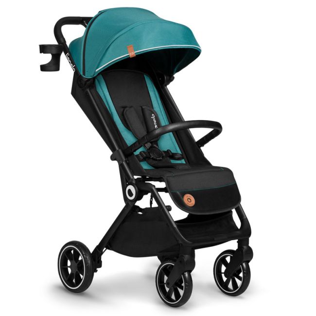 Lionelo - Carucior sport Cloe, De la nastere, Cu accesorii, Cadru din aluminiu, 0-22 kg, Usor, Pliabil cu o singura mana, Ideal pentru toate tipurile de suprafete, Verde smarald BYNLO-CLOE_GREEN_EMERALD