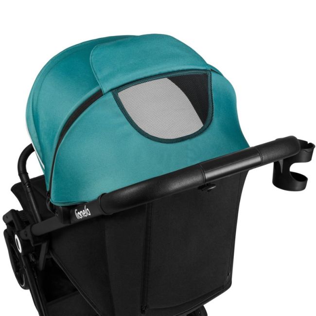 Lionelo - Carucior sport Cloe, De la nastere, Cu accesorii, Cadru din aluminiu, 0-22 kg, Usor, Pliabil cu o singura mana, Ideal pentru toate tipurile de suprafete, Verde smarald BYNLO-CLOE_GREEN_EMERALD