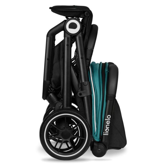 Lionelo - Carucior sport Cloe, De la nastere, Cu accesorii, Cadru din aluminiu, 0-22 kg, Usor, Pliabil cu o singura mana, Ideal pentru toate tipurile de suprafete, Verde smarald BYNLO-CLOE_GREEN_EMERALD