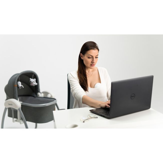 Lionelo - Pompa de san portabila Fidi cu accesorii, Hands-free, 5 functii de masaj, Autonomie pana la 24 h, 50 db, Capacitate 150 ml, Alb BYNLOC-FIDI_FREE_WHITE