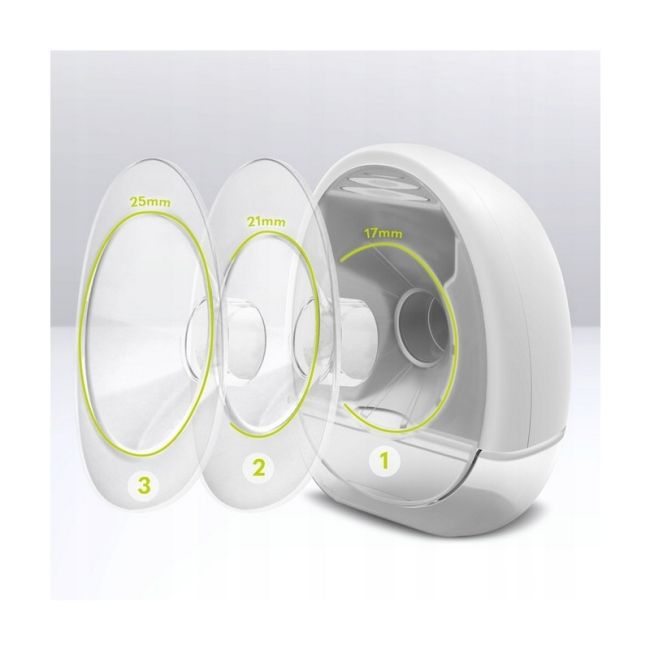 Lionelo - Pompa de san portabila Fidi cu accesorii, Hands-free, 5 functii de masaj, Autonomie pana la 24 h, 50 db, Capacitate 150 ml, Alb BYNLOC-FIDI_FREE_WHITE