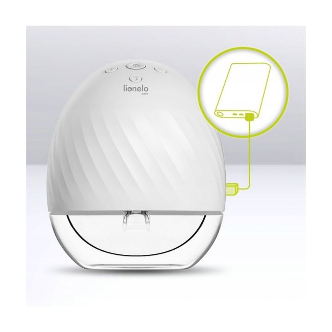 Lionelo - Pompa de san portabila Fidi cu accesorii, Hands-free, 5 functii de masaj, Autonomie pana la 24 h, 50 db, Capacitate 150 ml, Alb BYNLOC-FIDI_FREE_WHITE
