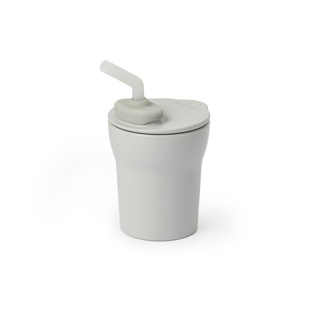 Pahar cu capac si pai antrenament bebelusi Miniware 1-2-3 Sip!, 100% din materiale naturale biodegradabile, Grey JEMmw_MWSCGG
