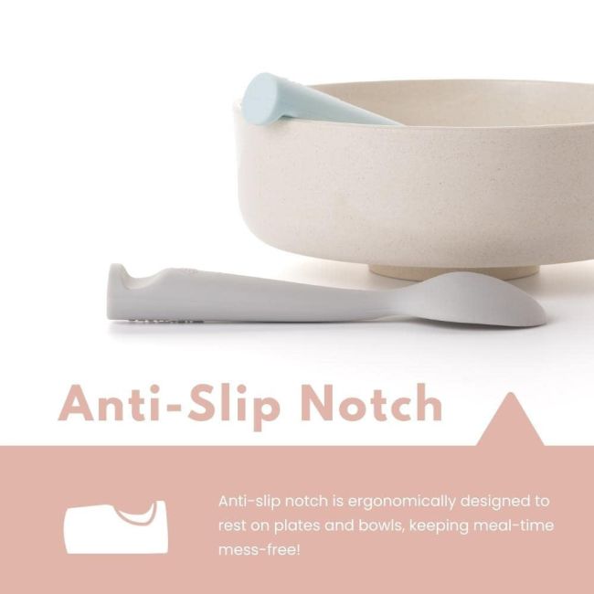 Set de lingurite bebelusi Miniware, 100% silicon alimentar, Grey+Cotton candy JEMmw_MWTSGC