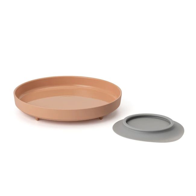 Set diversificare hrana bebelusi Miniware Healthy Meal, 100% din materiale naturale biodegradabile, 3 piese, Toffee/Peach JEMmw_MWHMTP