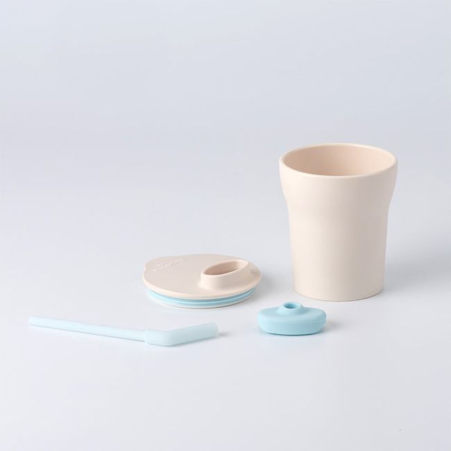 Set diversificare hrana bebelusi Miniware Little Foodie, 100% din materiale naturale biodegradabile, 6 piese, Vanilla Aqua JEMmw_MWLFVA