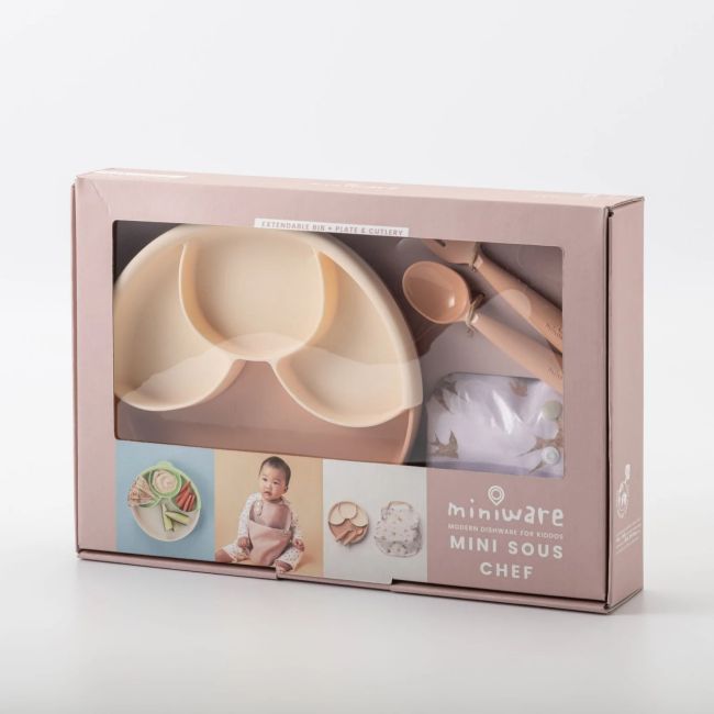 Set diversificare hrana bebelusi Miniware Mini Sous Chef 100% din materiale naturale biodegradabile, 6 piese, Golden Harvest JEMmw_MSCGH-T