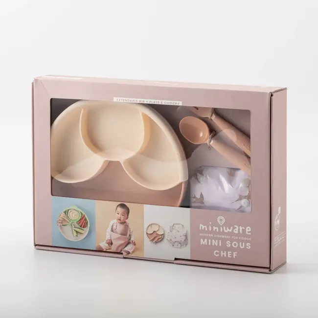 Set diversificare hrana bebelusi Miniware Mini Sous Chef 100% din materiale naturale biodegradabile, 6 piese, Golden Harvest JEMmw_MSCGH-T