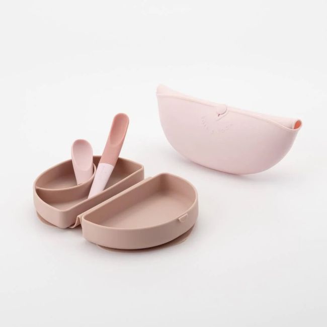 Set diversificare hrana bebelusi Miniware Sili Mini GO, 100% din materiale naturale biodegradabile, 3 piese, Pink Antioxidant JEMmw_SMG7PA