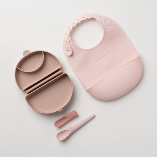 Set diversificare hrana bebelusi Miniware Sili Mini GO, 100% din materiale naturale biodegradabile, 3 piese, Pink Antioxidant JEMmw_SMG7PA