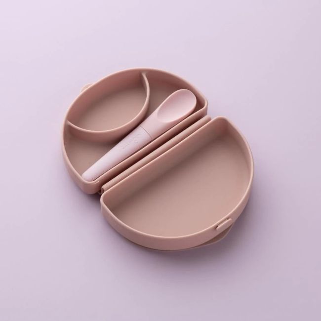 Set diversificare hrana bebelusi Miniware Sili Mini GO, 100% din materiale naturale biodegradabile, 3 piese, Pink Antioxidant JEMmw_SMG7PA