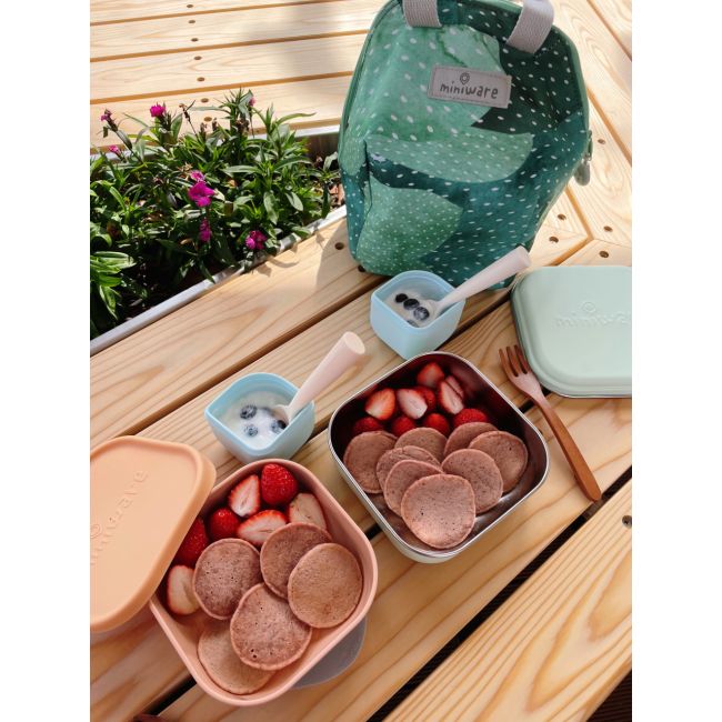 Set geanta termoizolanta Mealtote cu cutie Grow bento, Miniware Ready Go! Bento, 4 piese, Prickly Pear JEMmw_RGBPP