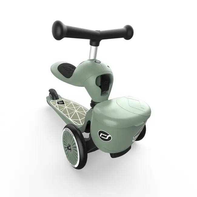 Trotineta Copii Cu Sezut, Suport Jucarie, Transformabila 2in1, Highwaykick 1 Lifestyle Greenlines, 1-5 Ani, Pana La 50 Kg, Scoot  Ride Pjb96604
