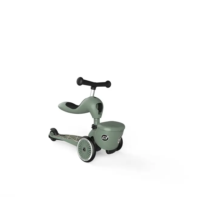 Trotineta Copii Cu Sezut, Suport Jucarie, Transformabila 2in1, Highwaykick 1 Lifestyle Greenlines, 1-5 Ani, Pana La 50 Kg, Scoot  Ride Pjb96604