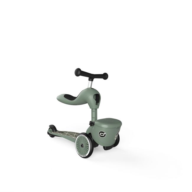 Trotineta Copii Cu Sezut, Suport Jucarie, Transformabila 2in1, Highwaykick 1 Lifestyle Greenlines, 1-5 Ani, Pana La 50 Kg, Scoot  Ride Pjb96604