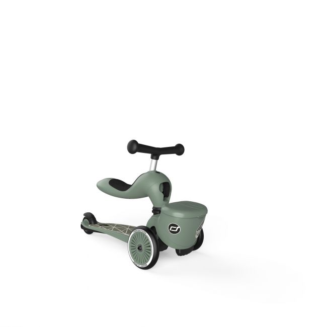 Trotineta Copii Cu Sezut, Suport Jucarie, Transformabila 2in1, Highwaykick 1 Lifestyle Greenlines, 1-5 Ani, Pana La 50 Kg, Scoot  Ride Pjb96604