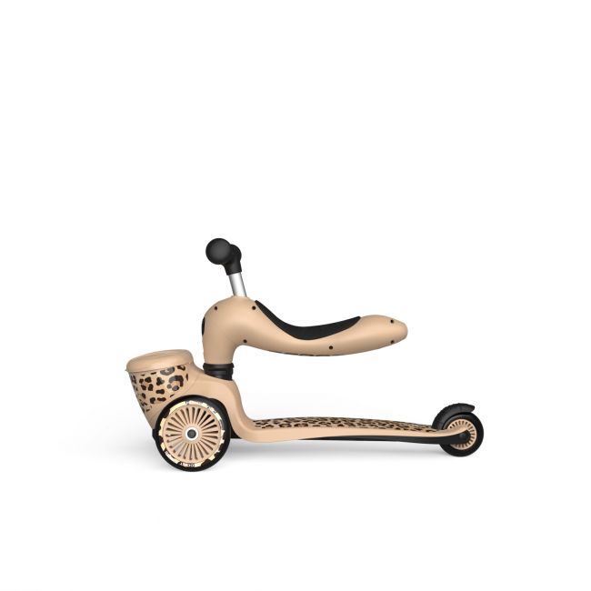 Trotineta Copii Cu Sezut, Suport Jucarie, Transformabila 2in1, Highwaykick 1 Lifestyle Leopard, 1-5 Ani, Pana La 50 Kg, Scoot  Ride Pjb96607
