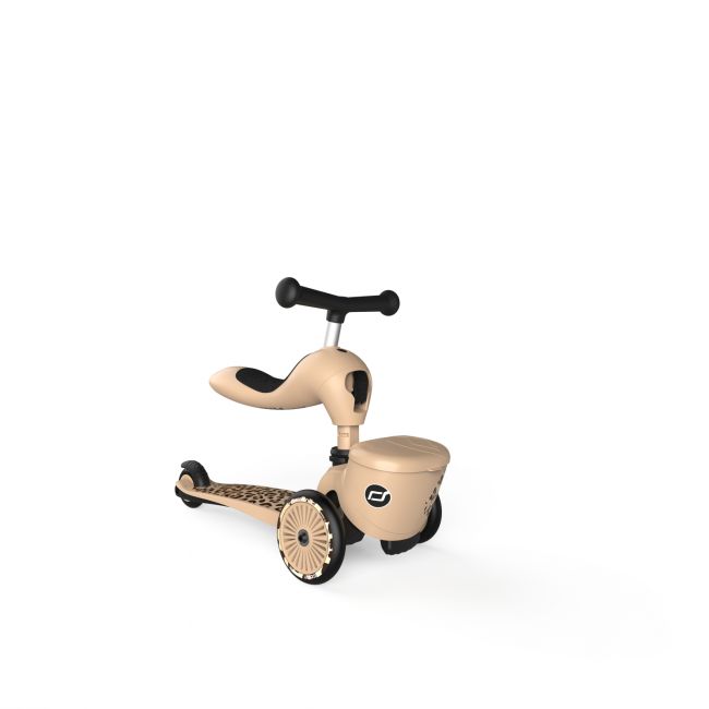 Trotineta Copii Cu Sezut, Suport Jucarie, Transformabila 2in1, Highwaykick 1 Lifestyle Leopard, 1-5 Ani, Pana La 50 Kg, Scoot  Ride Pjb96607