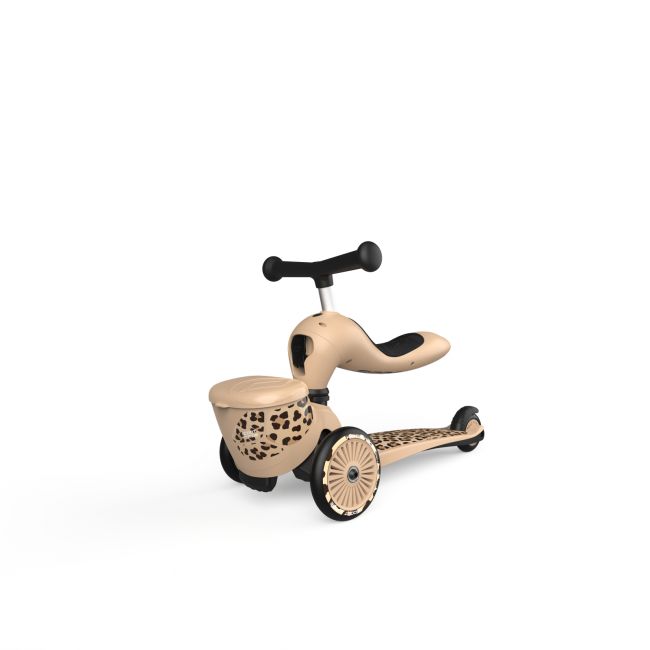 Trotineta Copii Cu Sezut, Suport Jucarie, Transformabila 2in1, Highwaykick 1 Lifestyle Leopard, 1-5 Ani, Pana La 50 Kg, Scoot  Ride Pjb96607