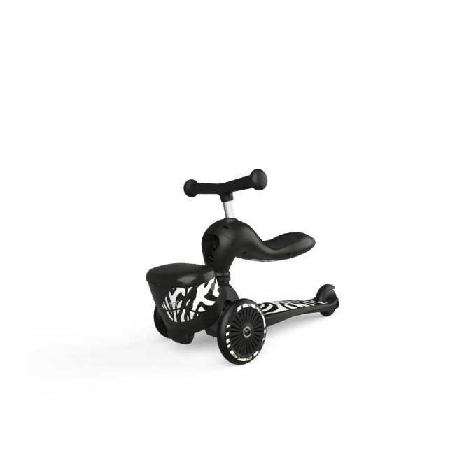 Trotineta Copii Cu Sezut, Suport Jucarie, Transformabila 2in1, Highwaykick 1 Lifestyle Zebra, 1-5 Ani, Pana La 50 Kg, Scoot  Ride Pjb96606