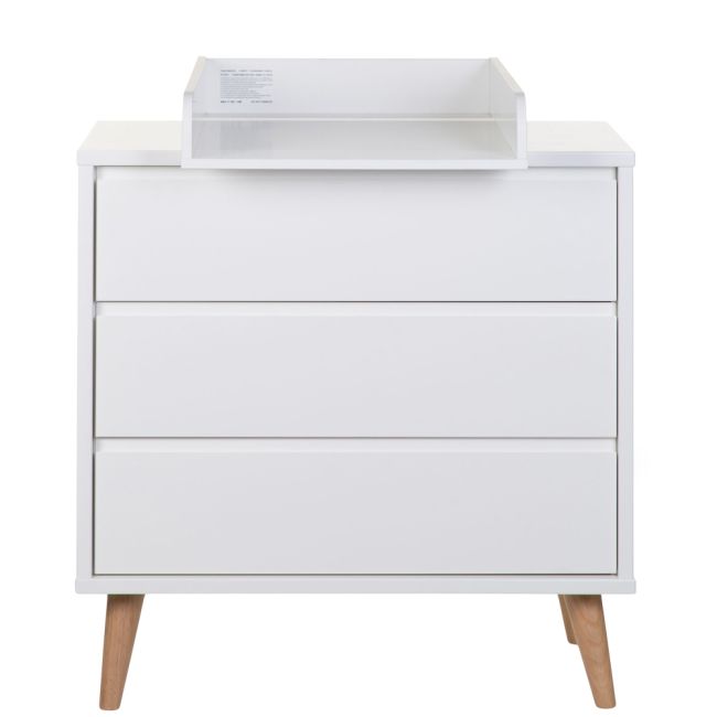 Comoda Childhome Retro Rio 90x50x90 cm cu masa de infasat, MDF Alb ERFCH-KO3DRRW