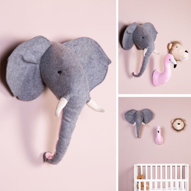Decoratiune perete Childhome 15x28x36 cm, Elefant ERFCH-CCFELH