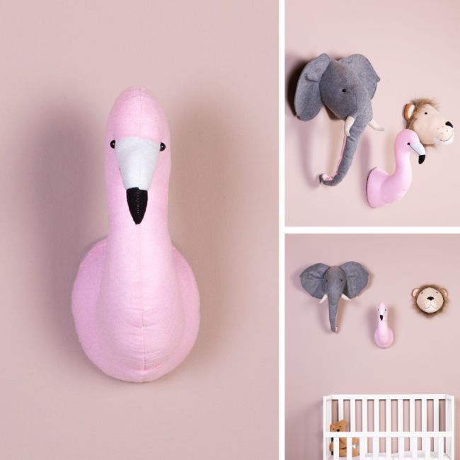 Decoratiune perete Childhome 15x28x36 cm, Flamingo ERFCH-CCFFLA