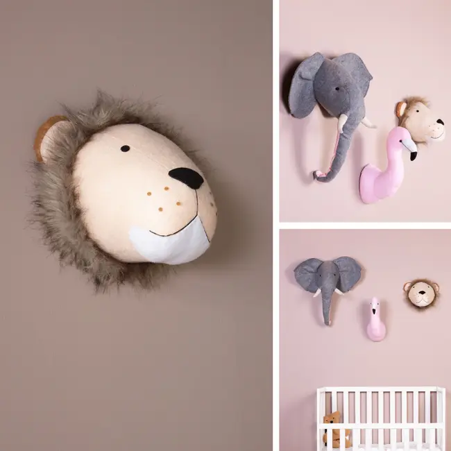 Decoratiune perete Childhome 15x28x36 cm, Leu ERFCH-CCFLIO