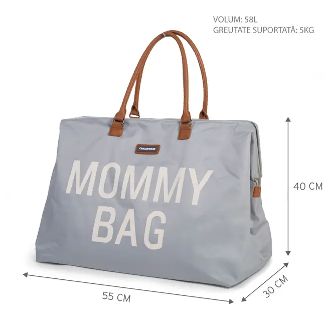 Geanta de infasat Childhome Mommy Bag Gri ERFCH-CWMBBGR