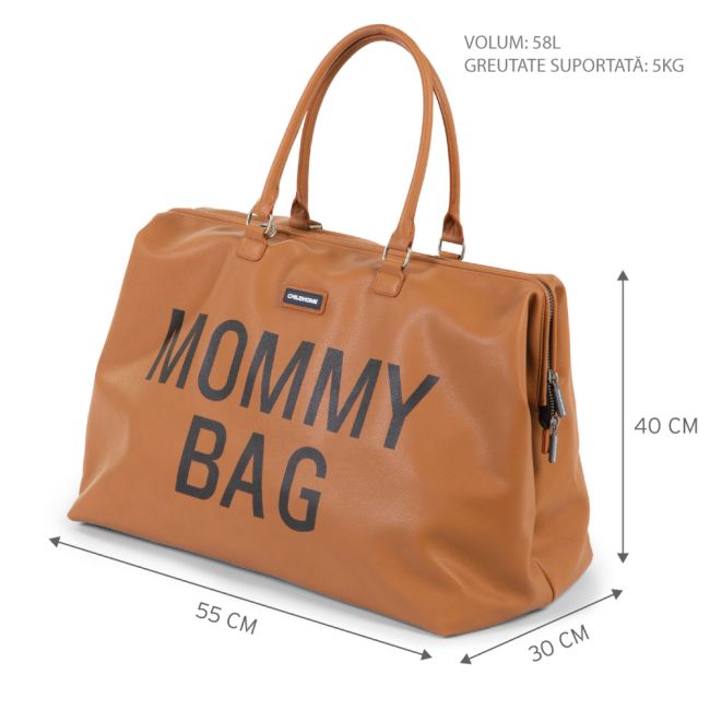 Geanta de infasat Childhome Mommy Bag piele ecologica Maro ERFCH-CWMBBLLBR