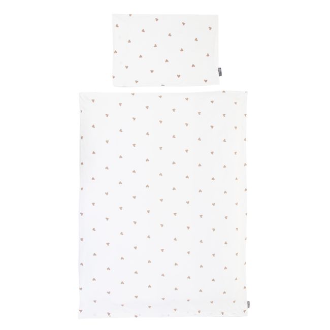 Husa pilota si fata de perna Childhome Jerse/Muselina 100x140 cm, Inimioare ERFCH-CCDCJOH