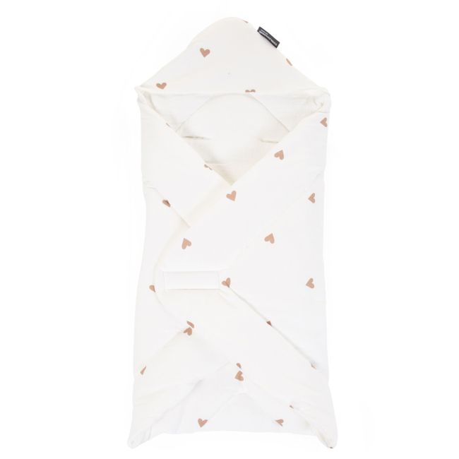 Paturica de infasat Childhome Jerse/Muselina 75x75 cm, Inimioare ERFCH-CCSWJOH
