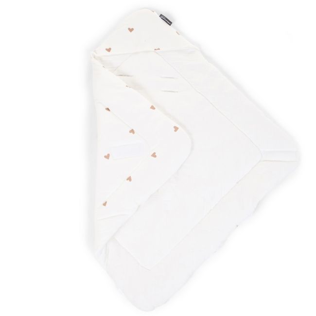 Paturica de infasat Childhome Jerse/Muselina 75x75 cm, Inimioare ERFCH-CCSWJOH