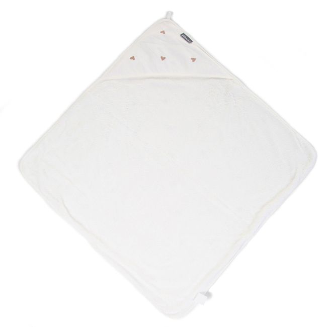 Prosop cu gluga si manusa de baie Childhome Jerse/Frotir 80x80 cm, Inimioare ERFCH-CCBCJOH