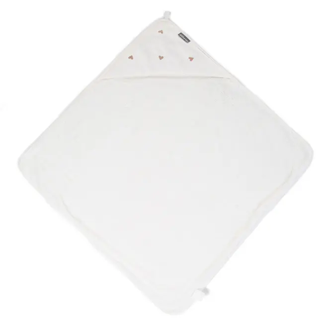 Prosop cu gluga si manusa de baie Childhome Jerse/Frotir 80x80 cm, Inimioare ERFCH-CCBCJOH