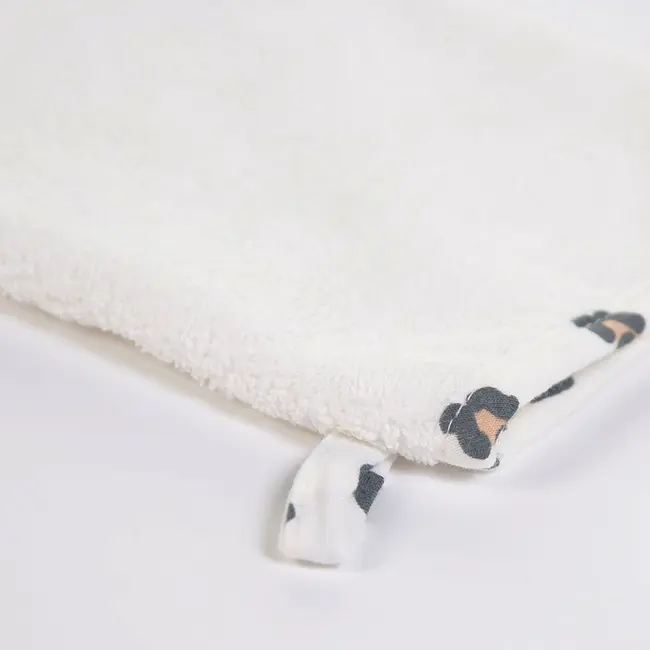 Prosop cu gluga si manusa de baie Childhome Jerse/Frotir 80x80 cm, Leopard ERFCH-CCBCJLEO