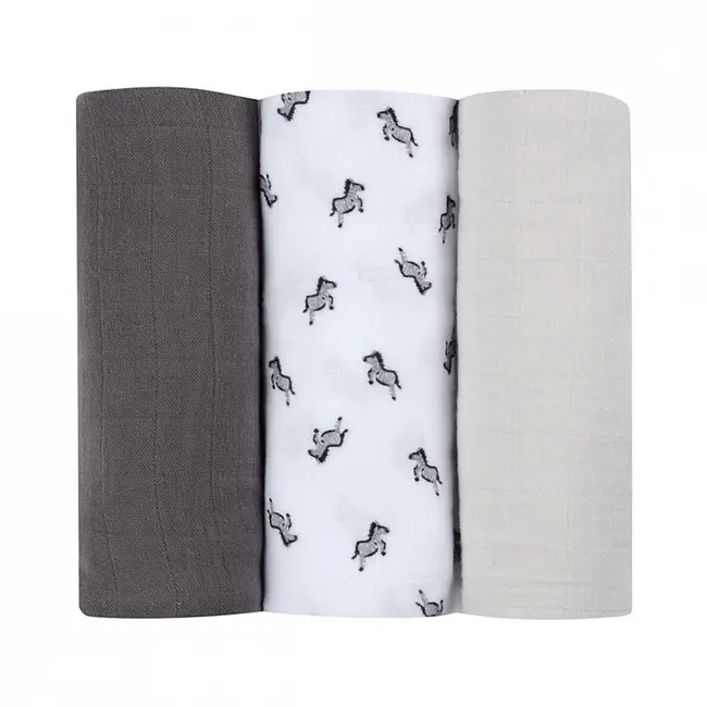 Set 3 Museline Beaba bumbac organic 70x70 cm Savana Grey ERFB920344