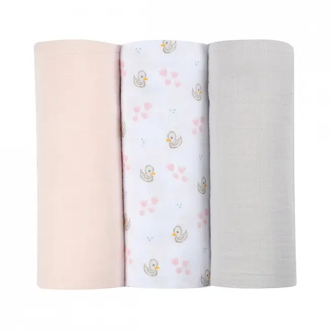 Set 3 Museline Beaba bumbac organic 70x70 cm Swan Pink ERFB920343