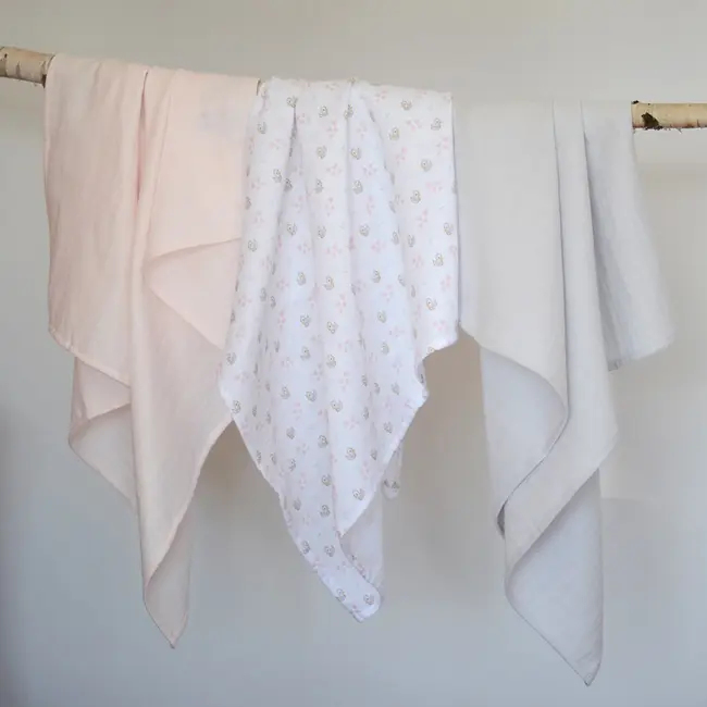 Set 3 Museline Beaba bumbac organic 70x70 cm Swan Pink ERFB920343