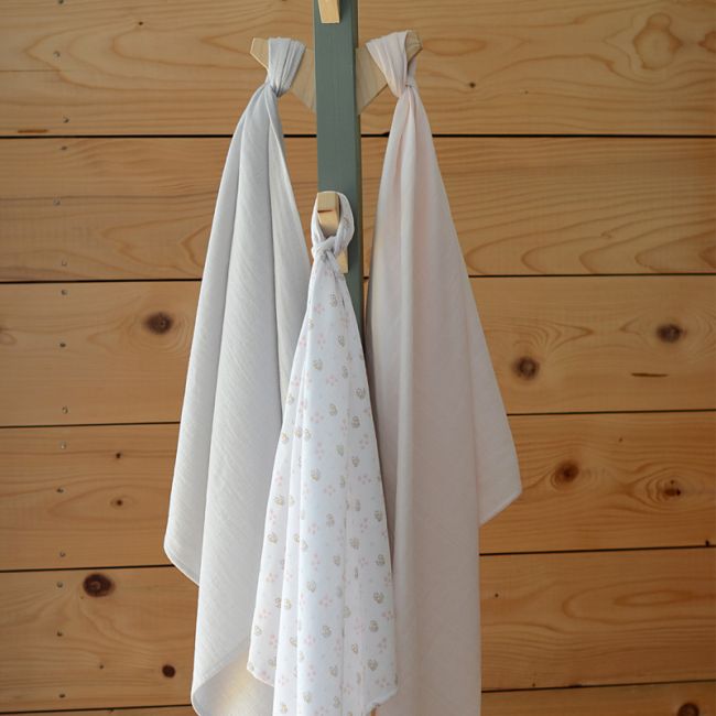 Set 3 Museline Beaba bumbac organic 70x70 cm Swan Pink ERFB920343