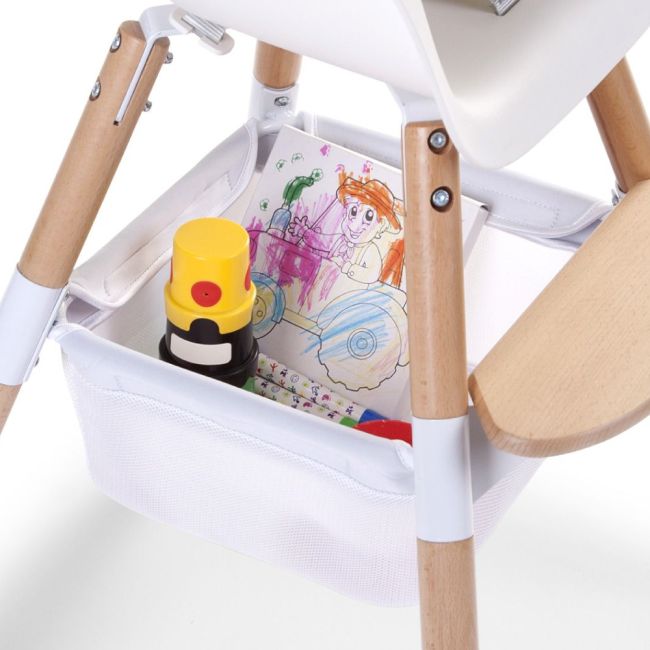 Cos accesorii pentru scaun de masa Childhome Evolu, Alb ERFCH-CHEVOBAS
